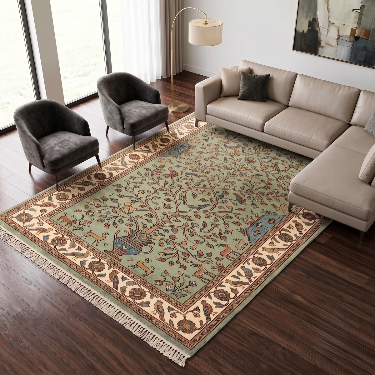 FLORAL HAND KNOTTED RUGS
