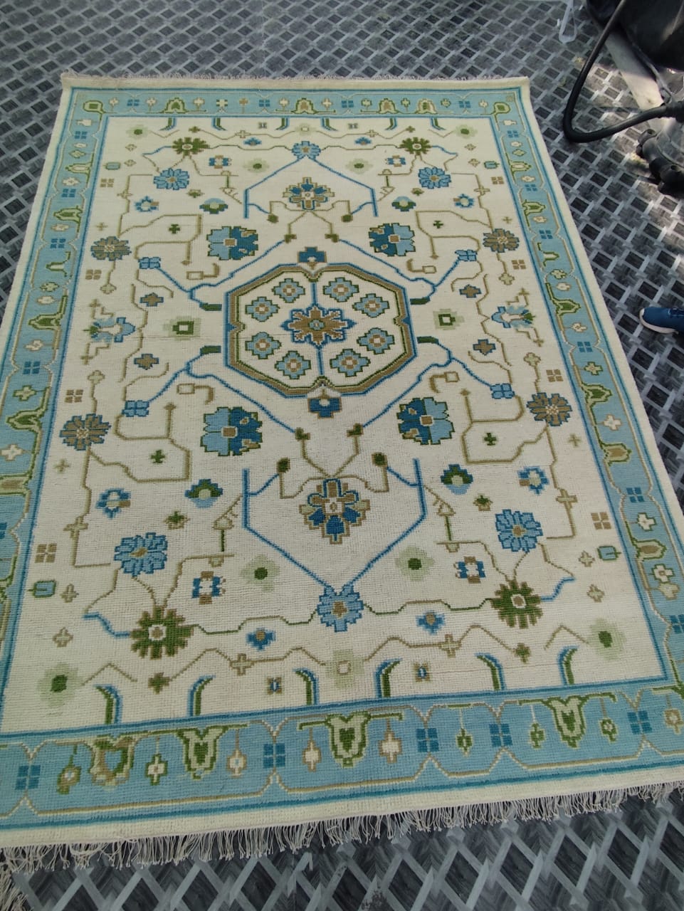 Hand-Knotted Traditional Floral Wool Rug | Vintage Area Carpet by CarpetRugDecor