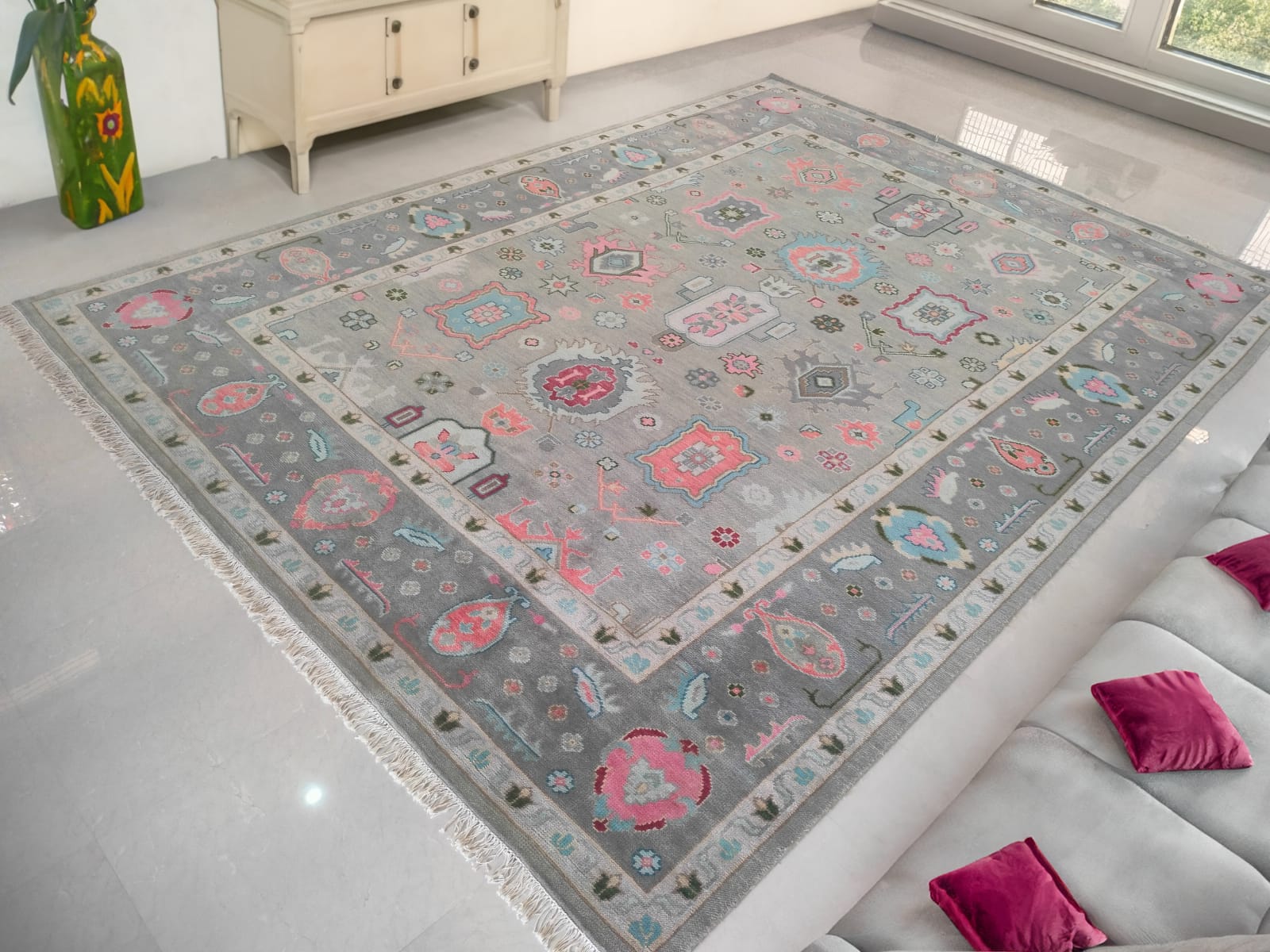 Handwoven Wool Dari Rug – Pastel Traditional Area Rug