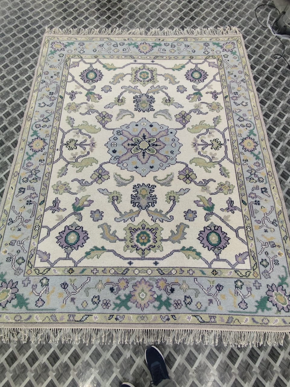 Hand-Knotted Floral Wool Area Rug | Vintage Classic Carpet by CarpetRugDecor