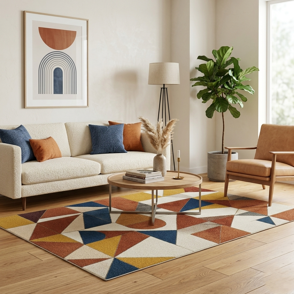 Hand-Tufted Contemporary Geometric Wool Rug | Designer Area Rug by CarpetRugDecor