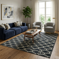 Hand-Tufted Hexagon Pattern Wool Rug | Modern Family Area Rug by CarpetRugDecor