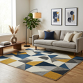 Hand-Tufted Modern Geometric Wool Rug | Contemporary Area Rug by CarpetRugDecor