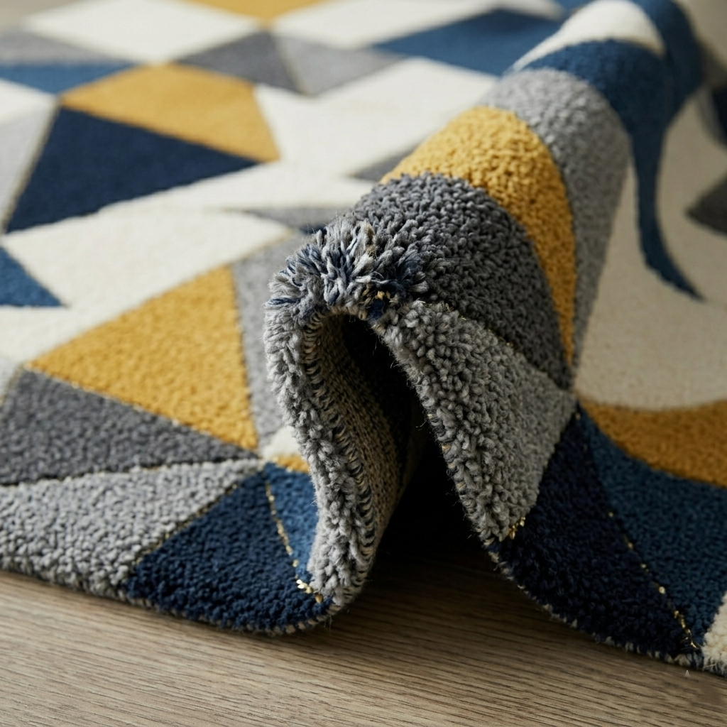 Hand-Tufted Modern Geometric Wool Rug | Contemporary Area Rug by CarpetRugDecor