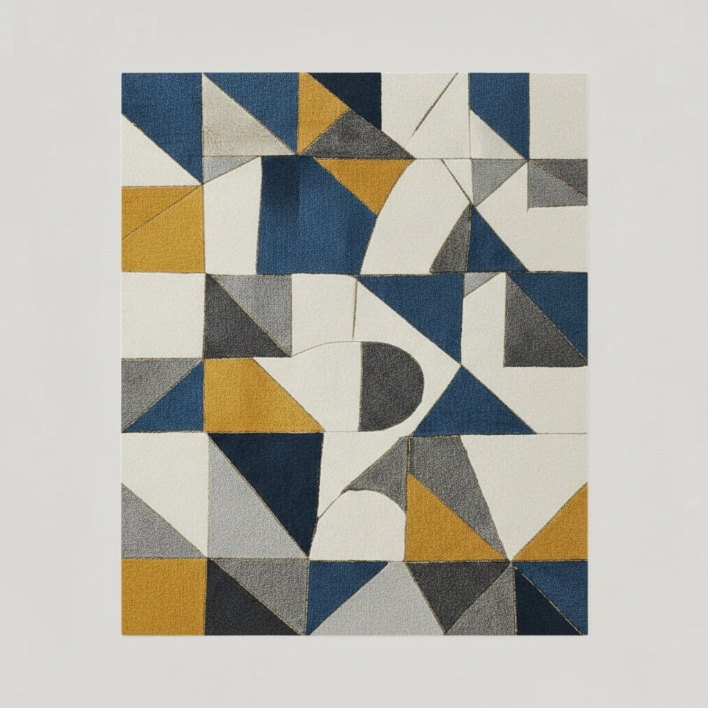 Hand-Tufted Modern Geometric Wool Rug | Contemporary Area Rug by CarpetRugDecor