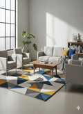 Hand-Tufted Modern Geometric Wool Rug | Contemporary Area Rug by CarpetRugDecor