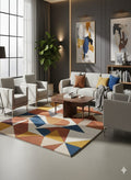 Hand-Tufted Contemporary Geometric Wool Rug | Designer Area Rug by CarpetRugDecor