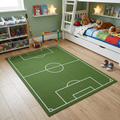 Hand-Tufted Football Field Wool Rug | Sports-Inspired Area Rug by CarpetRugDecor