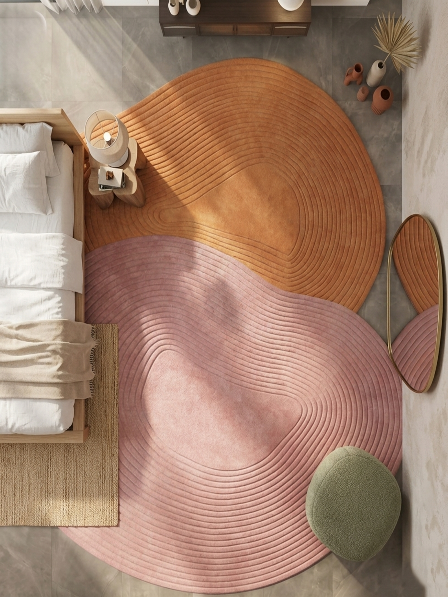 Hand-Tufted Organic Shape Wool Rug | Modern Sculpted Area Rug by CarpetRugDecor