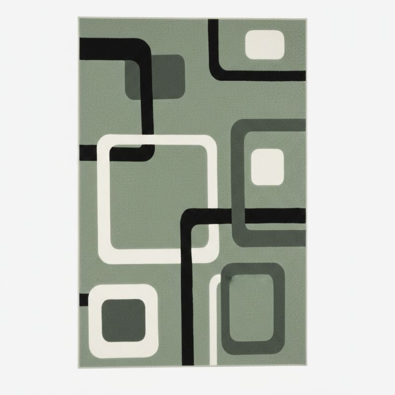 Hand-Tufted Modern Abstract Wool Rug | Minimal Geometric Area Rug by CarpetRugDecor