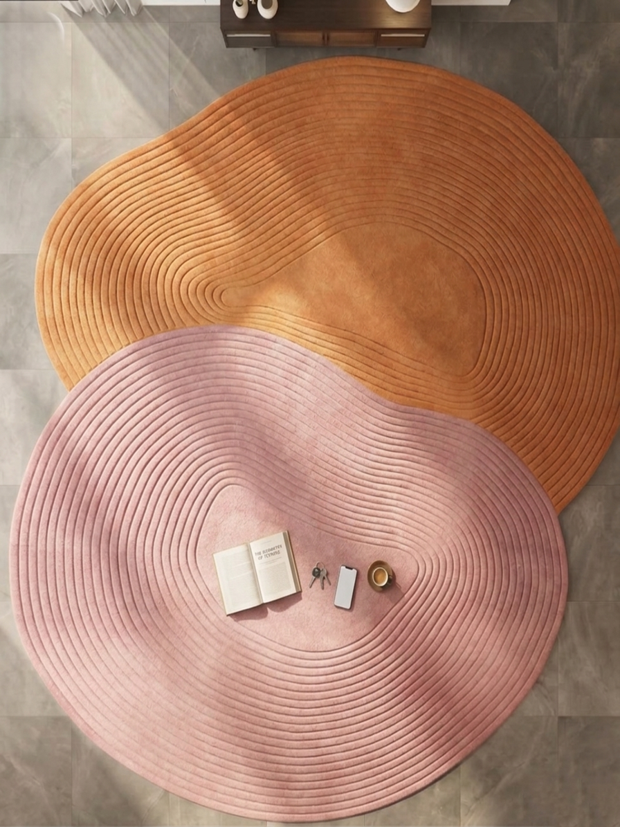 Hand-Tufted Organic Shape Wool Rug | Modern Sculpted Area Rug by CarpetRugDecor