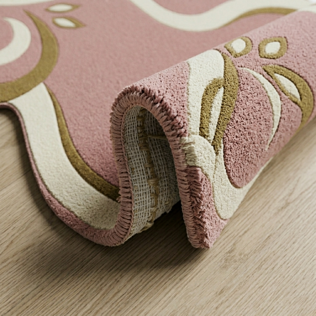 Hand-Tufted Kids Play Area Wool Rug | Soft Abstract Shape Rug by CarpetRugDecor