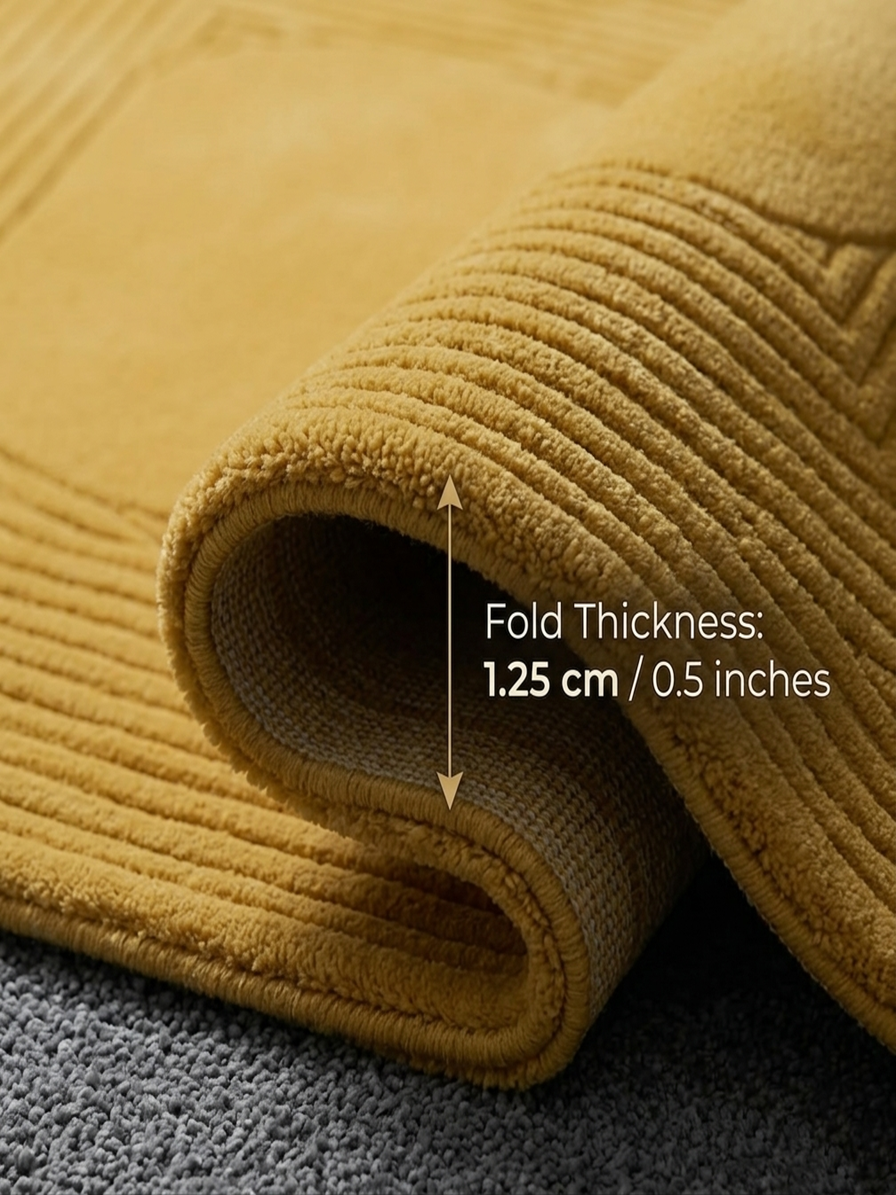 Hand-Tufted Sculpted Mustard Wool Rug | Modern Minimal Organic Area Rug by CarpetRugDecor