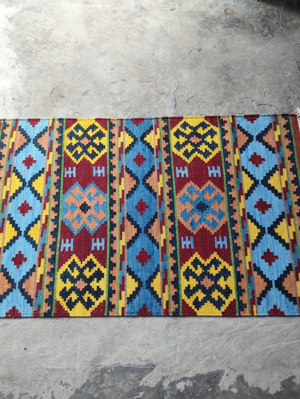 Handwoven Wool Dari Runner Rug – Colorful Tribal Kilim Runner