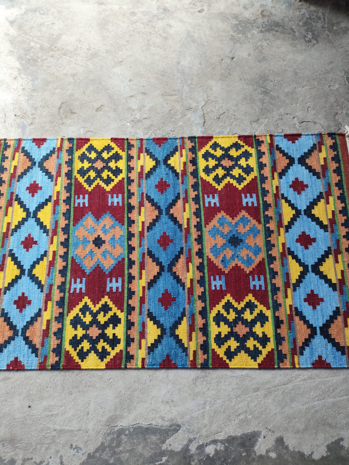 Handwoven Wool Dari Runner Rug – Colorful Tribal Kilim Runner
