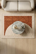 Modern Abstract Area Rug, Brown Cream Shag Rug, Hand Tufted Plush Living Room Carpet