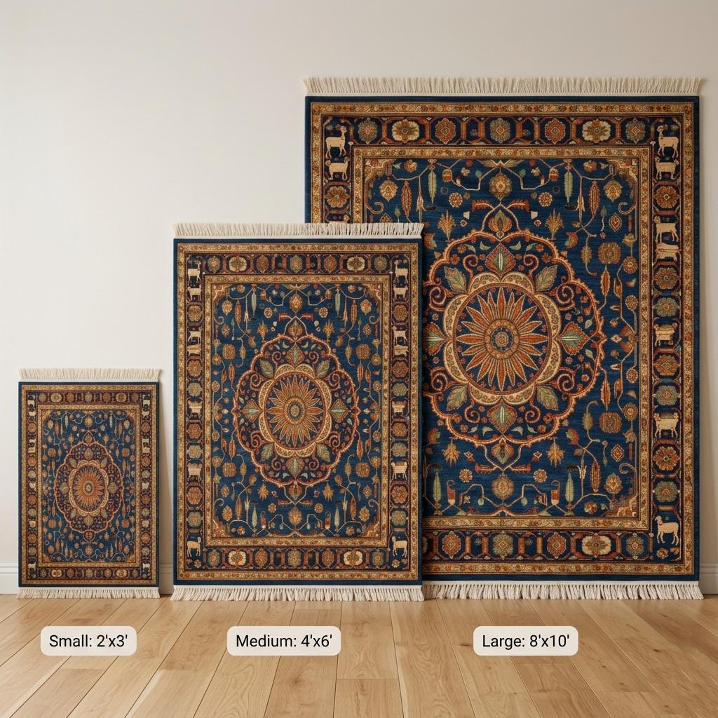 Blue Oushak Rug | Hand Knotted Oriental Wool Living Room Area Carpet 8x10 Custom