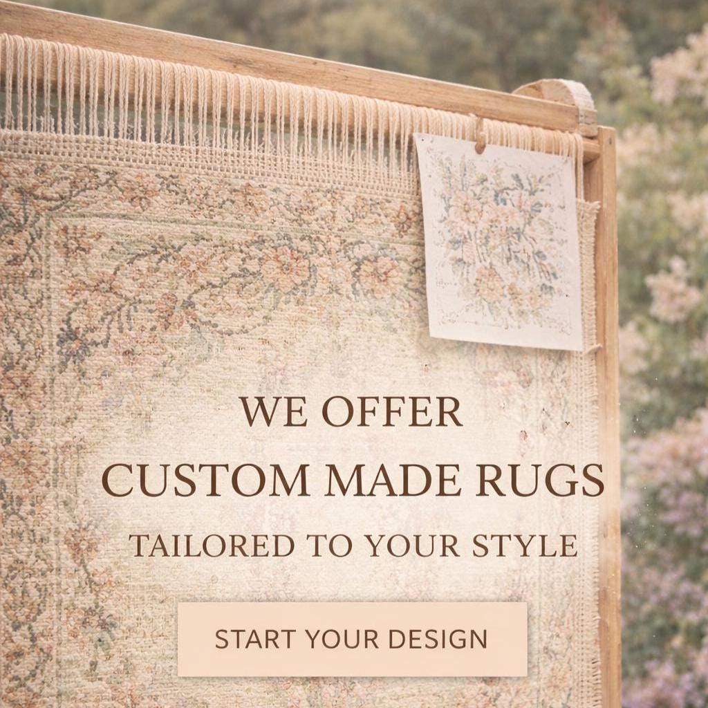 Hand Knotted Vintage Oushak Area Rug | Turkish Style | Wool Carpet | Hallway | 9x12 8x10 | Custom