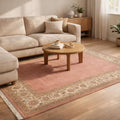 Hand Knotted Pink Oushak Rug | Persian | Wool | Living Room | 8x10 | Custom