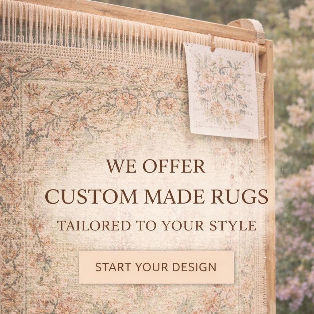 Hand Knotted Wool Oushak Rug Vintage Floral Medallion Carpet Living Room Area Rug