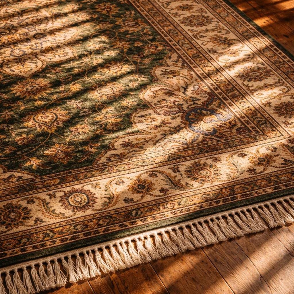 Hand Knotted Rug | Persian Floral Oushak Style | Wool Living Room Rug 8x10 Custom