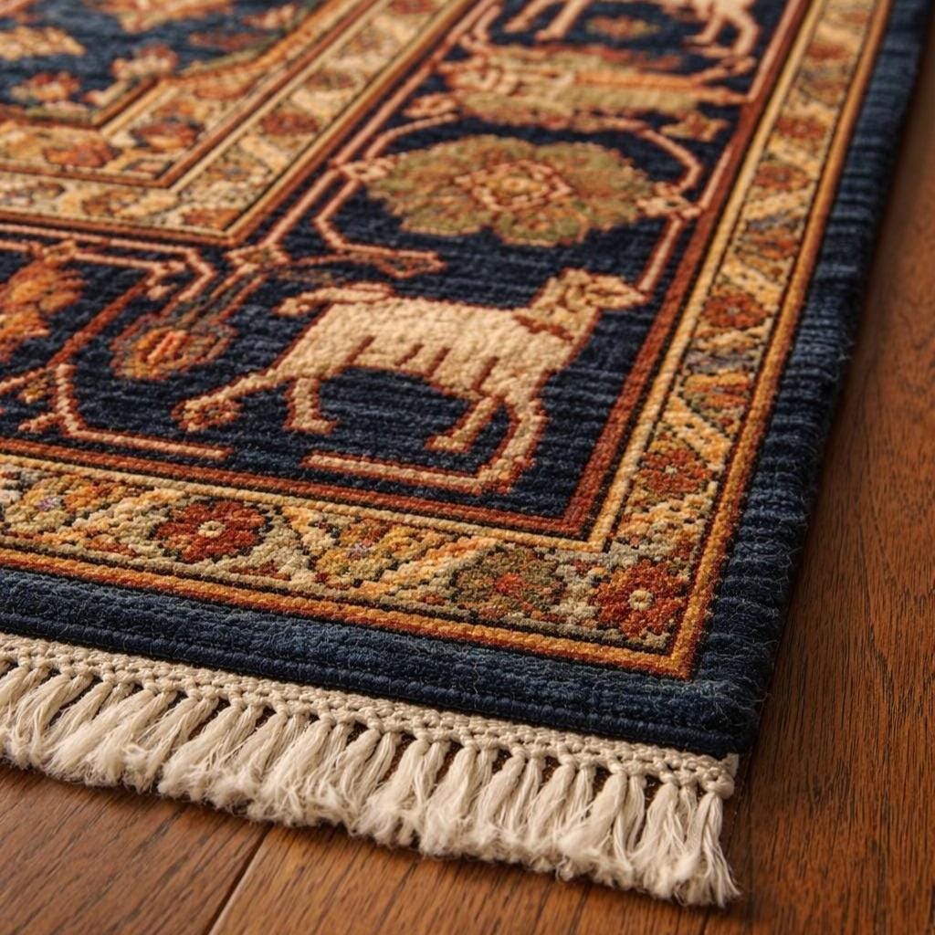 Blue Oushak Rug | Hand Knotted Oriental Wool Living Room Area Carpet 8x10 Custom
