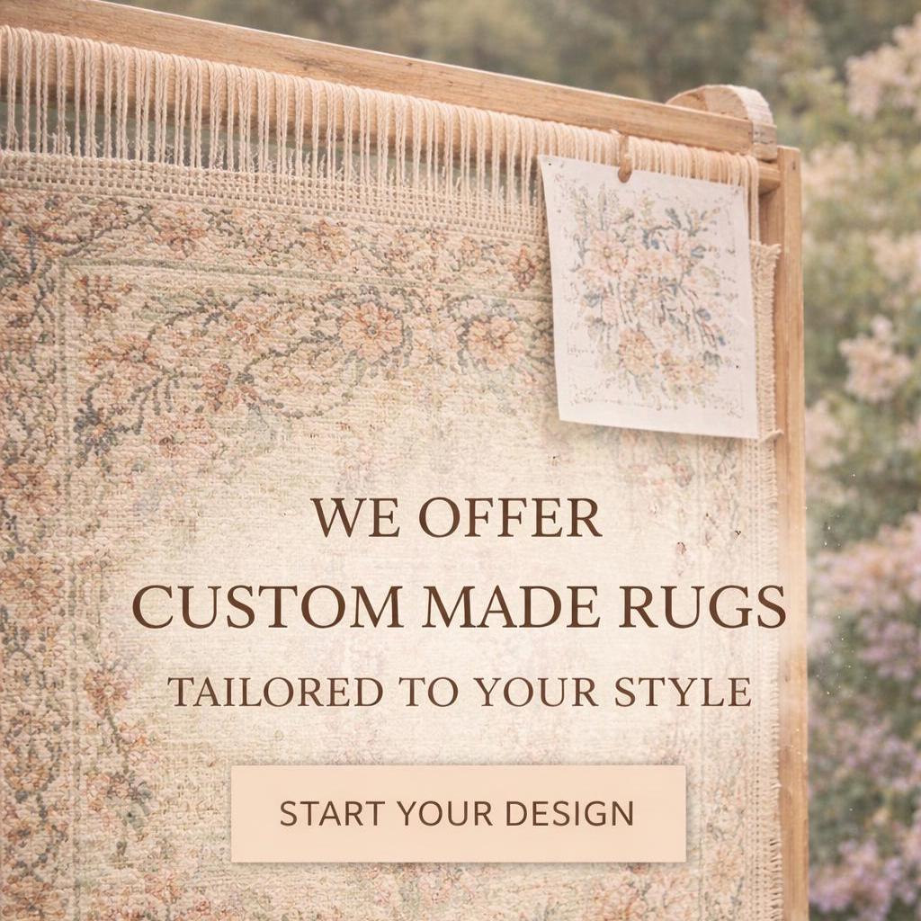 Hand Knotted Lotus Rug Floral Wool Living Room Custom Size Area Rug Decor