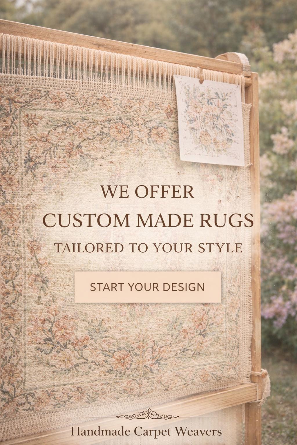 Hand-Knotted Wool Rug, Floral Geometric Patio Carpet, Vintage Boho Area Rug