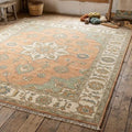 Hand Knotted Vintage Oushak Area Rug | Turkish Style | Wool Carpet | Hallway | 9x12 8x10 | Custom