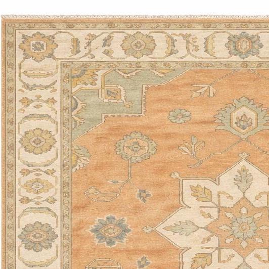 Hand Knotted Vintage Oushak Area Rug | Turkish Style | Wool Carpet | Hallway | 9x12 8x10 | Custom