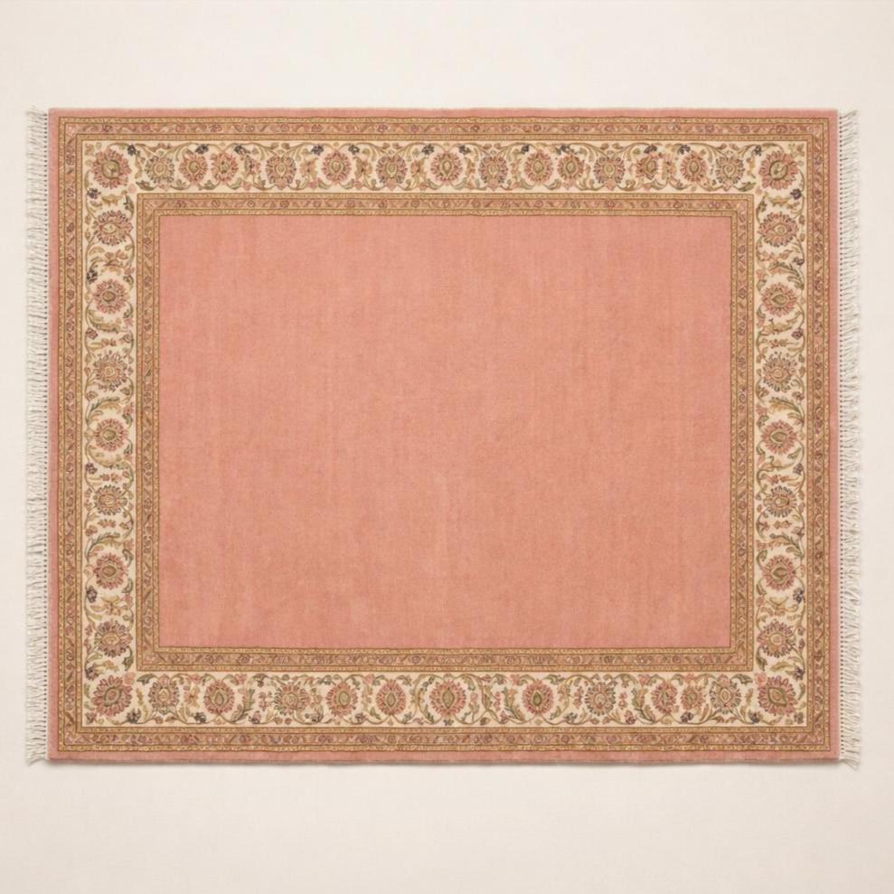 Hand Knotted Pink Oushak Rug | Persian | Wool | Living Room | 8x10 | Custom