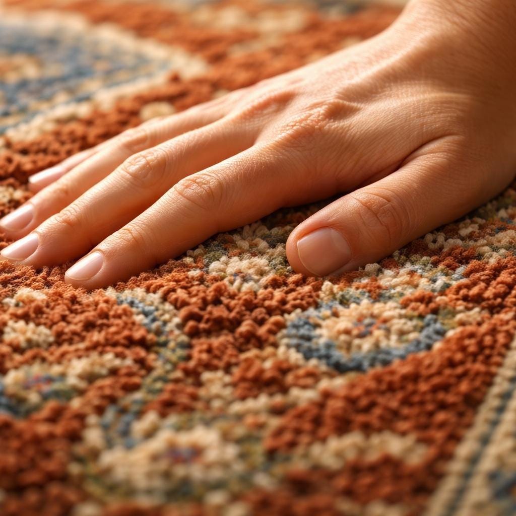 Hand Knotted Wool Oushak Rug Vintage Floral Medallion Carpet Living Room Area Rug