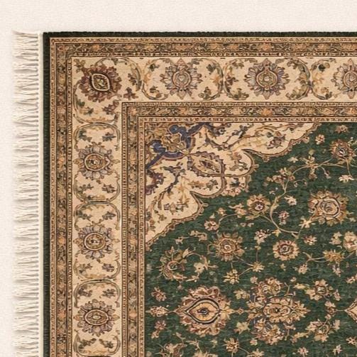 Hand Knotted Rug | Persian Floral Oushak Style | Wool Living Room Rug 8x10 Custom