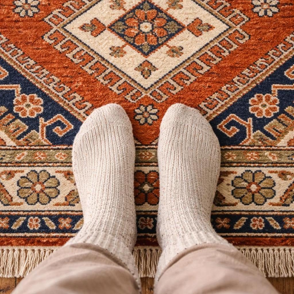 Hand Knotted Rug | Vintage Oriental Style | Wool Living Room Carpet 8x10 Custom