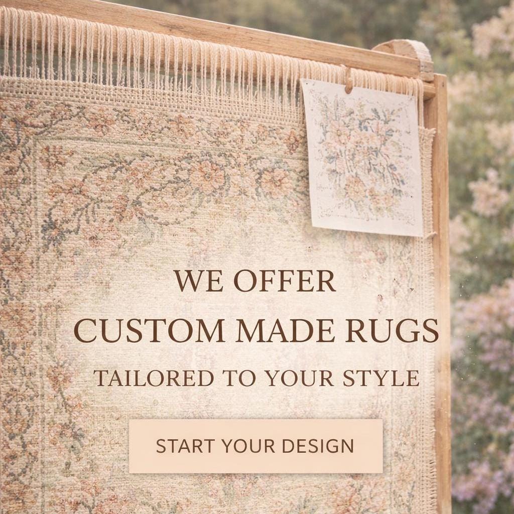 Floral Runner Rug | Traditional | Hand Knotted Wool | Hallway | Custom Size | Entryway Decor