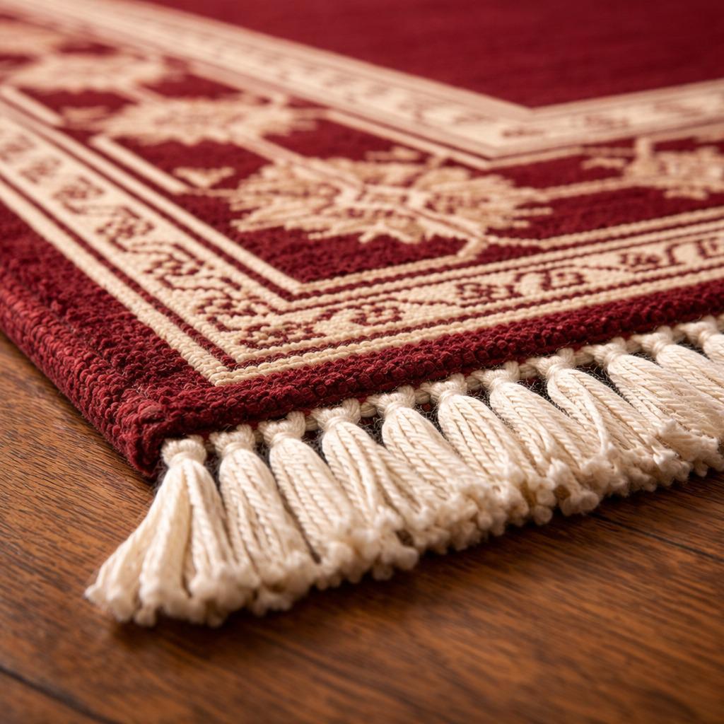 Hand Knotted Oushak Rug | Red Border Wool Carpet Living Room 8x10 Custom