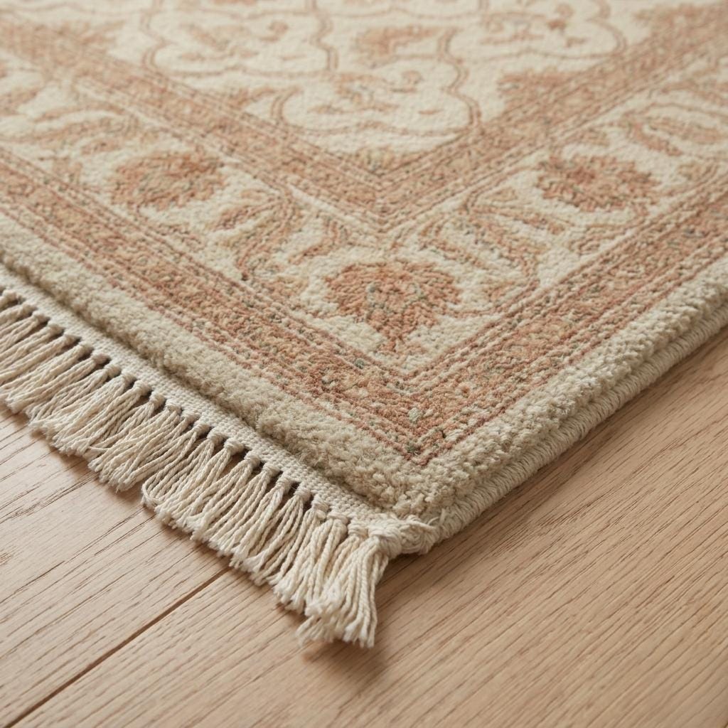 Vintage Oushak Rug Hand Knotted | Floral Area Carpet | Living Room 8x10 | Custom Size