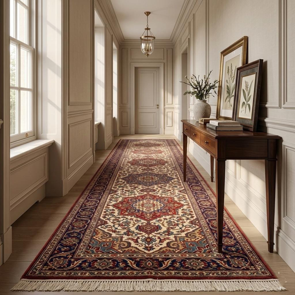 Hand Knotted Runner Rug | Persian Wool Hallway Carpet | Entryway 3x10 Custom Size