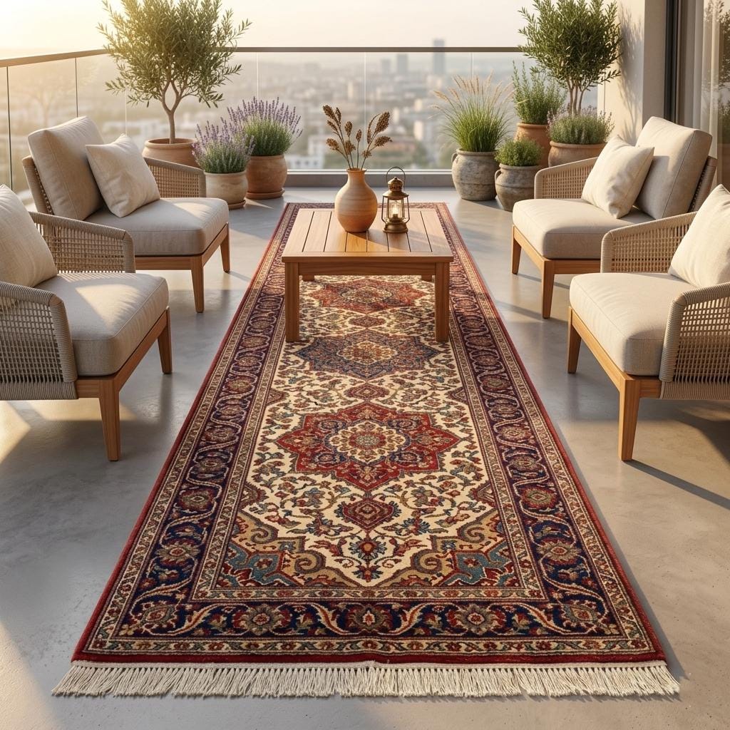 Hand Knotted Runner Rug | Persian Wool Hallway Carpet | Entryway 3x10 Custom Size