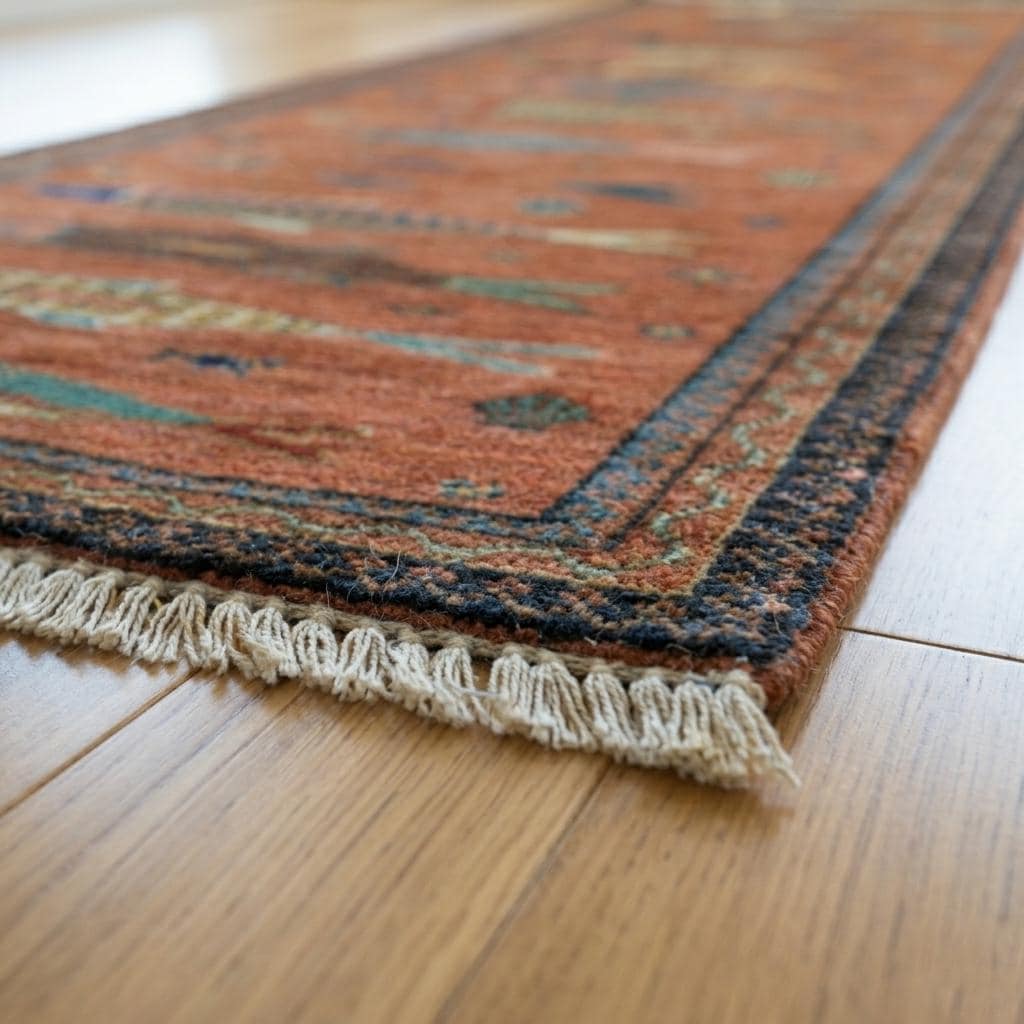 Hand Knotted Fish Runner Rug | Tribal Wool Hallway Carpet | Custom Size Handmade Decor