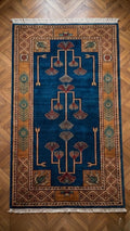 Hand-Knotted Wool Runner Rug, Arts and Crafts Mission Style Ginkgo Leaf Carpet