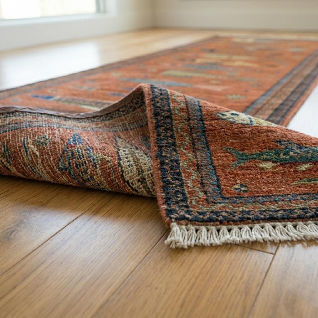 Hand Knotted Fish Runner Rug | Tribal Wool Hallway Carpet | Custom Size Handmade Decor