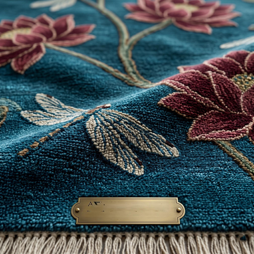 Hand Knotted Lotus Rug Floral Wool Living Room Custom Size Area Rug Decor