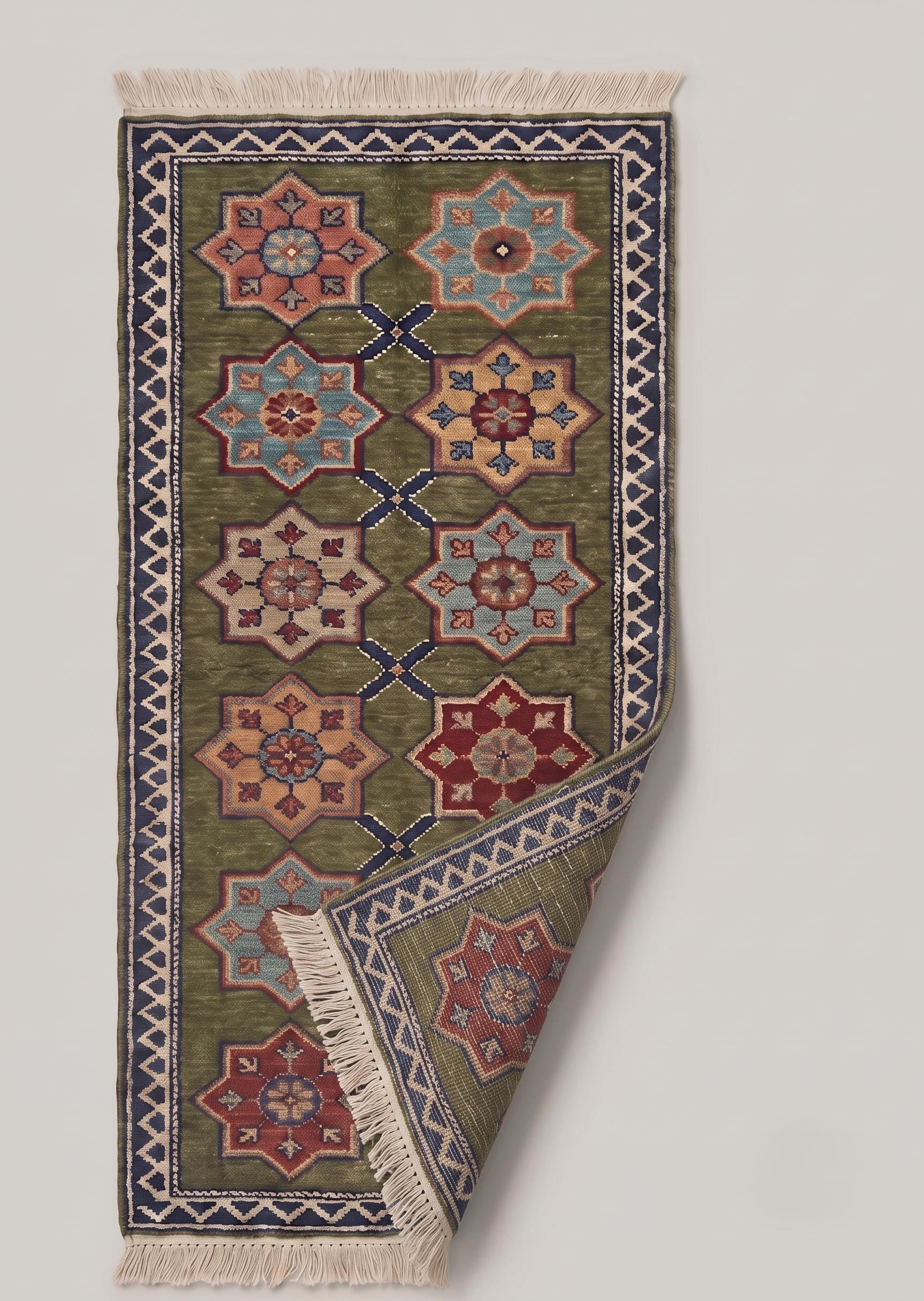 Hand Knotted Rug | Kazak Style | Wool | Living Room | Custom Size Area Carpet Handmade