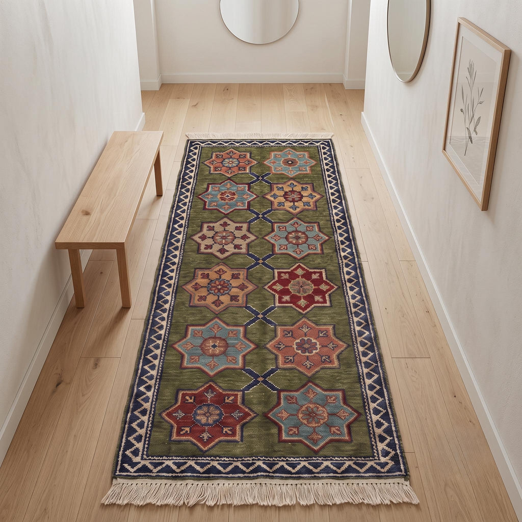 Hand Knotted Rug | Kazak Style | Wool | Living Room | Custom Size Area Carpet Handmade