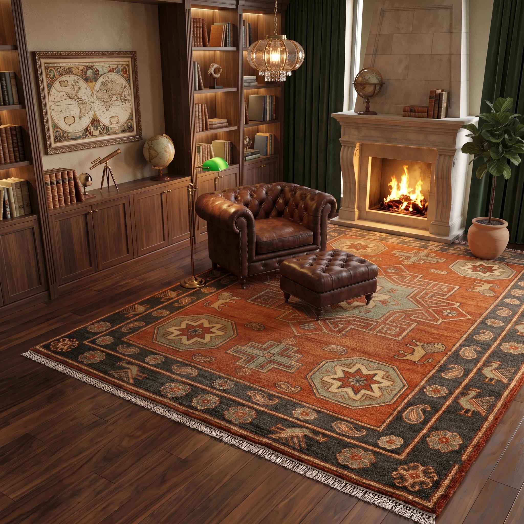 Hand Knotted Rug | Tribal Wool Living Room Area Rug 9x12 Custom Size Southwestern Carpet Decor