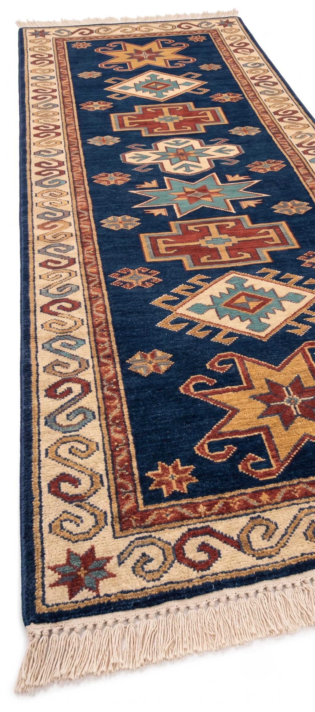 Hand Knotted Runner Rug | Tribal Wool Hallway Living Room 3x15 Custom Size Area Rug