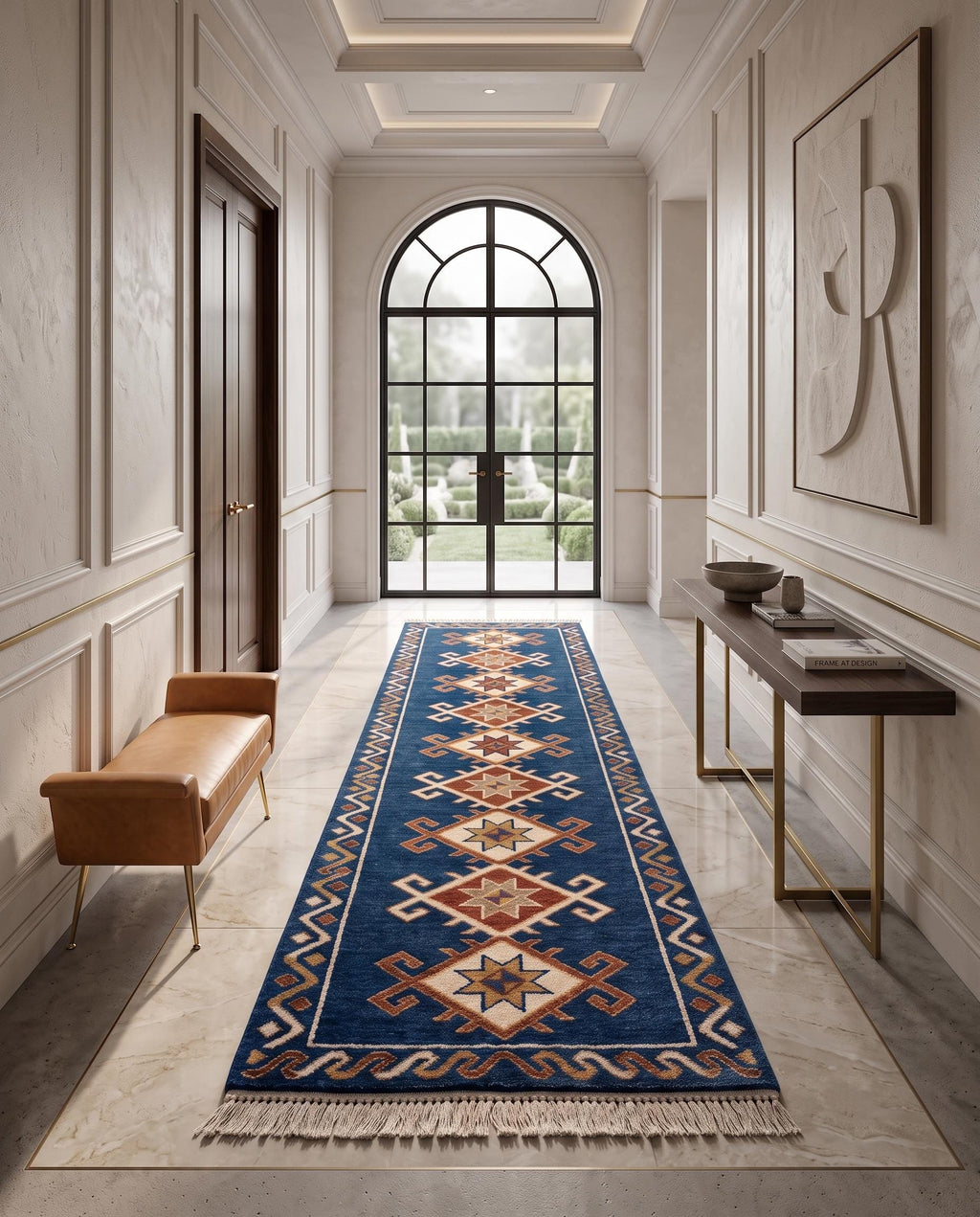 Hand Knotted Runner Rug | Tribal | Wool | Hallway | Custom Size | Handmade Home Decor