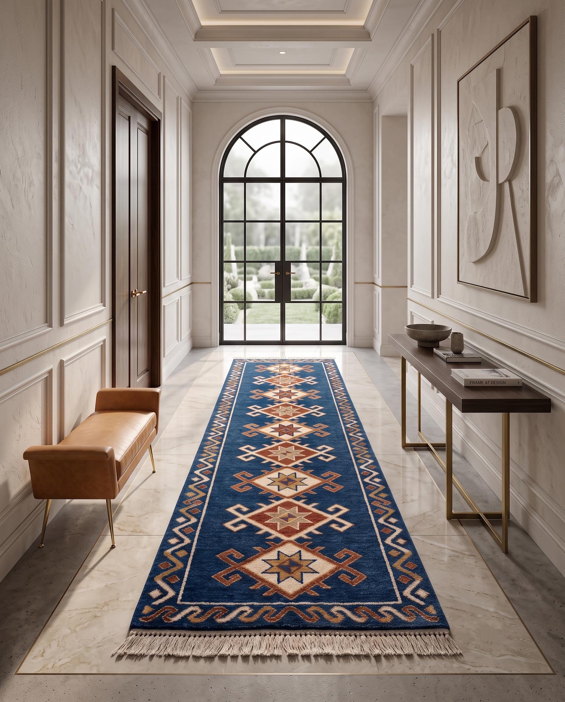 Hand Knotted Runner Rug | Tribal | Wool | Hallway | Custom Size | Handmade Home Decor