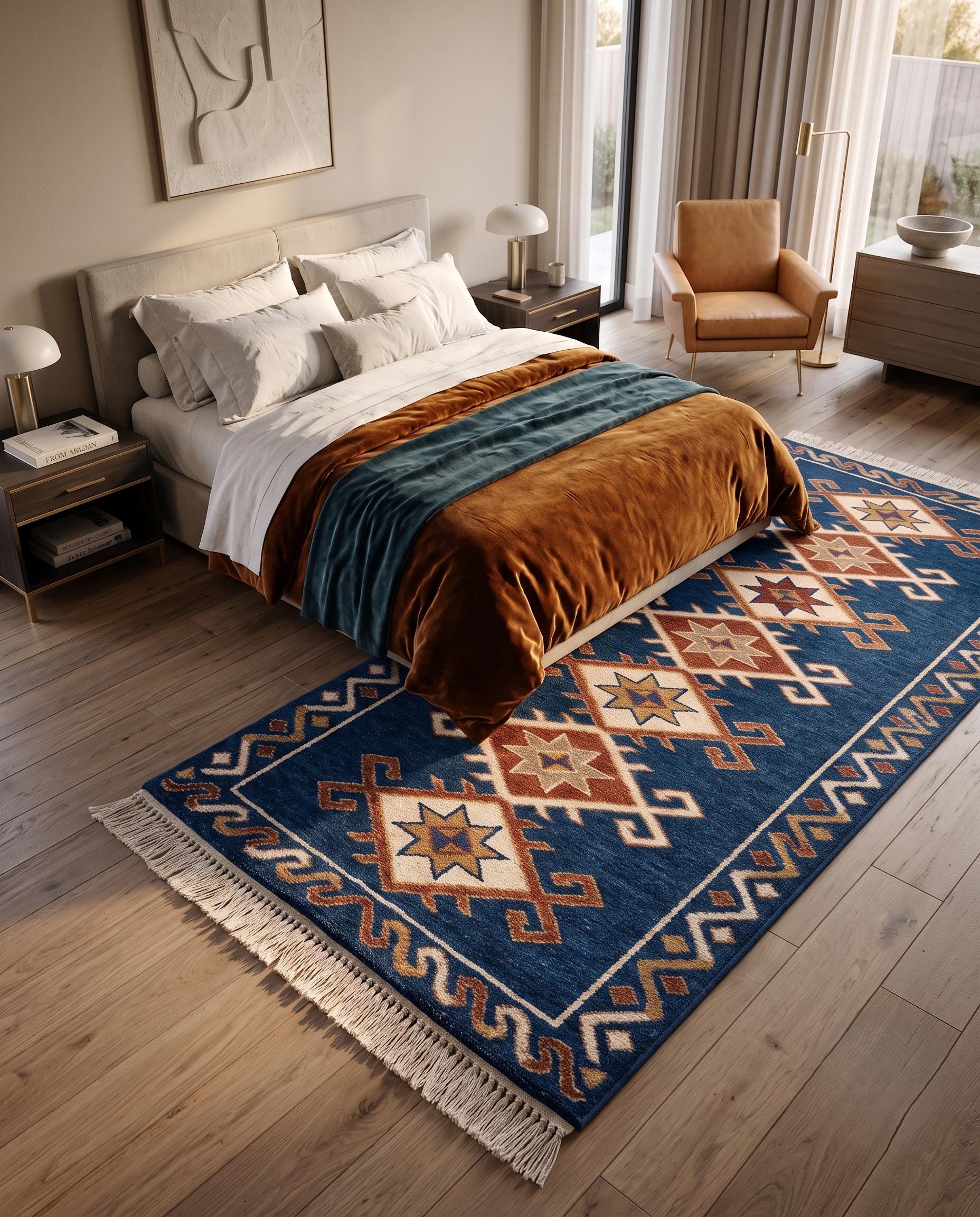 Hand Knotted Runner Rug | Tribal | Wool | Hallway | Custom Size | Handmade Home Decor